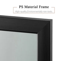 55.1in. x 11.8in. Modern Plastic Frame Black Rectangular Leaning Wall-mounted Mirror Bedroom Bathroom Mirror