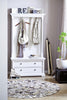 Classic White Hall Tree Coat Rack with Drawers