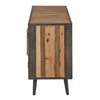 Rustic Natural Wood Media Cabinet with Three Doors