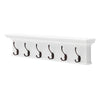 Traditional Classic White Wood Six Hook Hanging Coat Rack