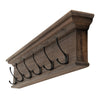 Rustic Dark Teak Six Hook Hanging Coat Rack