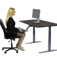 Premier Silver Dual Motor Electric Office Adjustable Standing Desk