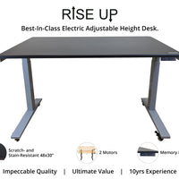 Premier 52" White Dual Motor Electric Office Adjustable Standing Desk