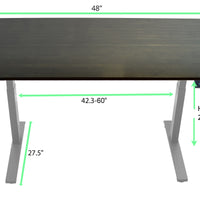 Gray Bamboo Dual Motor Electric Office Adjustable Computer Desk