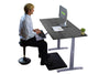 Gray Bamboo Dual Motor Electric Office Adjustable Computer Desk