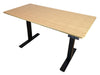 Black and Natural Bamboo 52" Dual Motor Electric Office Adjustable Computer Desk