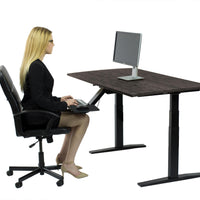 Black on Black 52" Bamboo Dual Motor Electric Office Adjustable Computer Desk