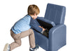 Kids Blue Comfy Upholstered Recliner Chair with Storage