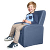 Kids Blue Comfy Upholstered Recliner Chair with Storage