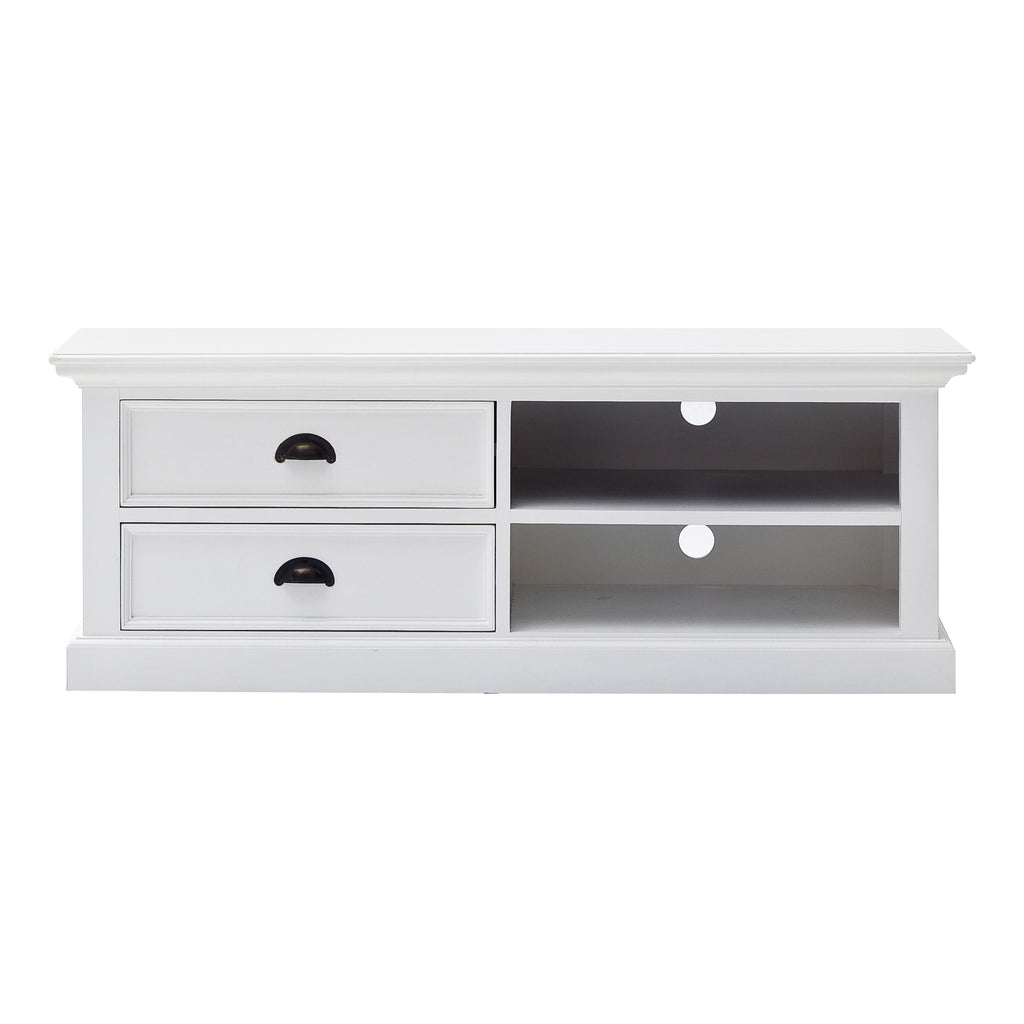 47" Classic White Entertainment Unit with Two Drawers