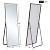 64in. x 21in. Modern Aluminum Alloy Thin Black Framed Full Length Floor Mirror