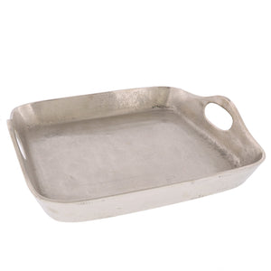 Jumbo Silver Cast Iron Serving Tray