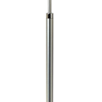 Nimbus 1-Light Metallic Silver And Polished Chrome Floor Lamp With Sheer Snow Double Shantung Shade