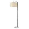 Station 1-Light Brushed Nickel Floor Lamp With Coarse Ivory Linen Shade