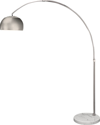 Mid 1-Light Brushed Nickel Adjustable Arc Floor Lamp With Metal Shade (94