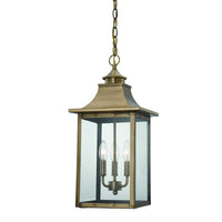 St. Charles 3-Light Aged Brass Hanging Light