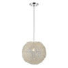 Luminary 1-Light Metallic Silver Pendant With Hand Woven Aluminum Wire Shade (15")