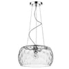 Mystere 1-Light Polished Chrome Pendant With Dimpled Glass Shade