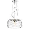 Mystere 1-Light Polished Chrome Pendant With Dimpled Glass Shade