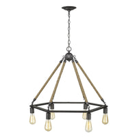 Holden 6-Light Antique Gray Wagon Wheel Chandelier