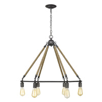 Holden 6-Light Antique Gray Wagon Wheel Chandelier