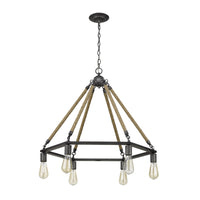 Holden 6-Light Antique Gray Wagon Wheel Chandelier