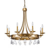 Krista 8-Light Antique Gold Chandelier With Crystal Accents