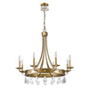 Krista 8-Light Antique Gold Chandelier With Crystal Accents