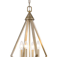 Easton 4-Light Washed Gold Pendant With Crystal Bobeches