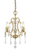 Claire 3-Light Antique Gold Convertible Mini Chandelierto Semi-Flush Mount With Crystal Accents