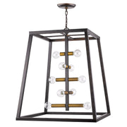 Tiberton 10-Light Oil-Rubbed Bronze Foyer Pendant With Antique Brass Sockets