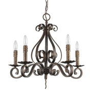 Lydia 5-Light Russet Chandelier With Melted Wax Tapers