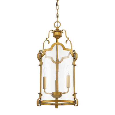 Elizabeth 3-Light Antique Gold Foyer Pendant