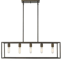 Cobar 5-Light Soil-Rubbed Bronze Island Pendant