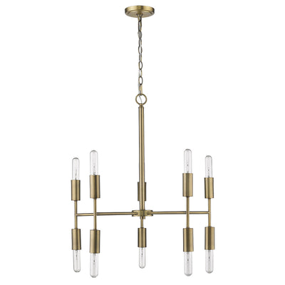 Perret 10-Light Aged Brass Chandelier