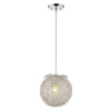 Distratto 1-Light Polished Chrome Pendant Enmeshed Aluminum Wire Shade (12")