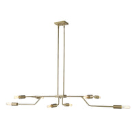 Perret 8-Light Aged Brass Convertible Pendant