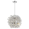 Mingle 3-Light Polished Chrome Pendant With Faceted Chrome Aluminum Wire Shade