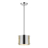 Zoom 1-Light Polished Stainless Steel Pendant With Seeded Acrylic Accents