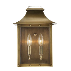 Manchester 2-Light Aged Brass Pocket Wall Light