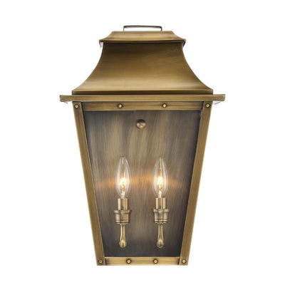 Coventry 2-Light Aged Brass Pocket Wall Light