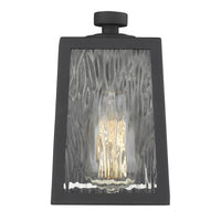 Matte Black Glass Panels Outdoor Wall Light