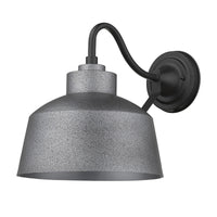 Pebbled Gray Bowl Shape Outdoor Wall Light