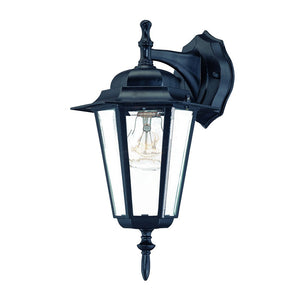 Matte Black Glass Hanging Lantern Wall Light