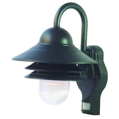 Mariner 1-Light Matte Black Wall Light With Motion Sensor