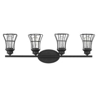 Piers 4-Light Matte Black Vanity