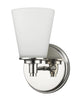 Conti 1-Light Polished Nickel Sconce With Etched Glass Shade