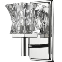 Arabella 1-Light Polished Nickel Sconce With Pressed Crystal Shade