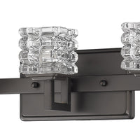 Coralie 3-Light Oil-Rubbed Bronze Sconce With Pressed Crystal Shades