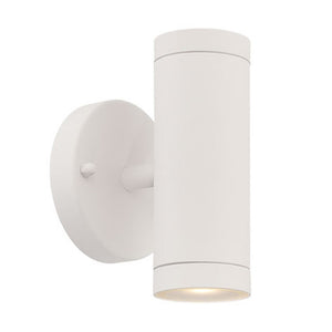 Integrated LED 2-Light Textured White Wall Light